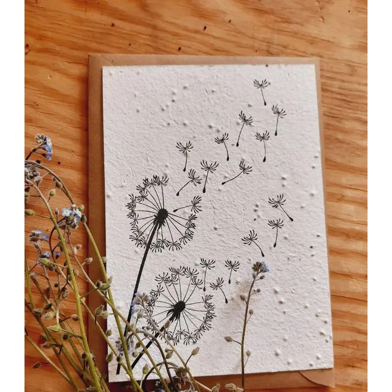 Carte Deuil Fleurs dans le Vent